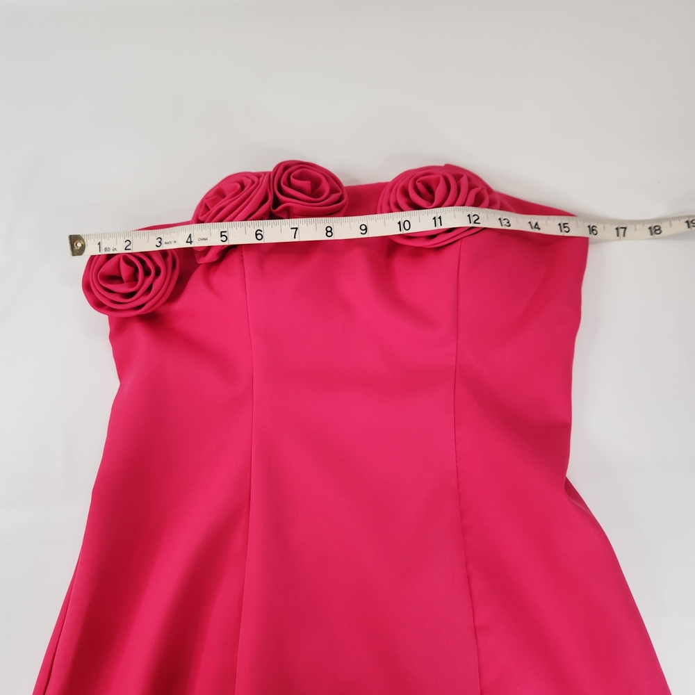 Strapless Short Homecoming Dress 3D Floral Mini Cocktail Party Gown Size 4 - Picture 6 of 10